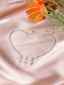 水鑽數字吊墜手環