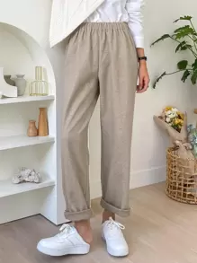 DAZY Elastic Waist Slant Pocket Pants