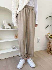 DAZY Elastic Waist Slant Pocket Pants