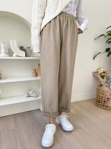 DAZY Elastic Waist Slant Pocket Pants