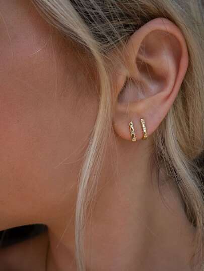 أقراط مزخرف بحجر الراين 2 قطع