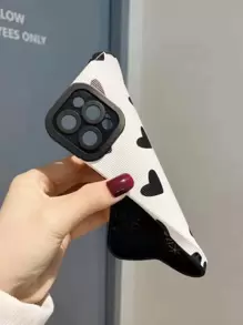 愛心圖案手機外殼 - 黑與白 - 查看 2