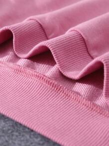 Áo nỉ in hình hoạt hình và khẩu hiệu dành cho bé gái tuổi teen - Bụi hồng - Xem 3