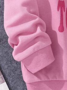 Áo nỉ in hình hoạt hình và khẩu hiệu dành cho bé gái tuổi teen - Bụi hồng - Xem 5