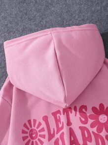 Áo nỉ in hình hoạt hình và khẩu hiệu dành cho bé gái tuổi teen - Bụi hồng - Xem 6