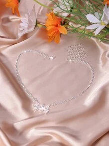 Collar con accesorio con diamante de imitación número - Plateado - Ver 4