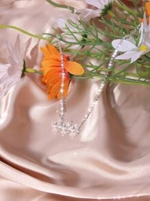 Collar con accesorio con diamante de imitación número - Plateado - Ver 5