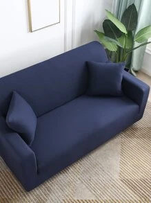 1個通用彈性全覆蓋沙發套(附1個枕套) - 藏蓝色 - 查看 2