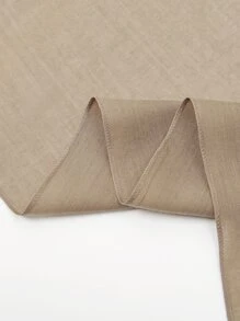 1pc Monochrome Scarf Women's Fashionable Solid Color Head Scarf - Khaki - View 4