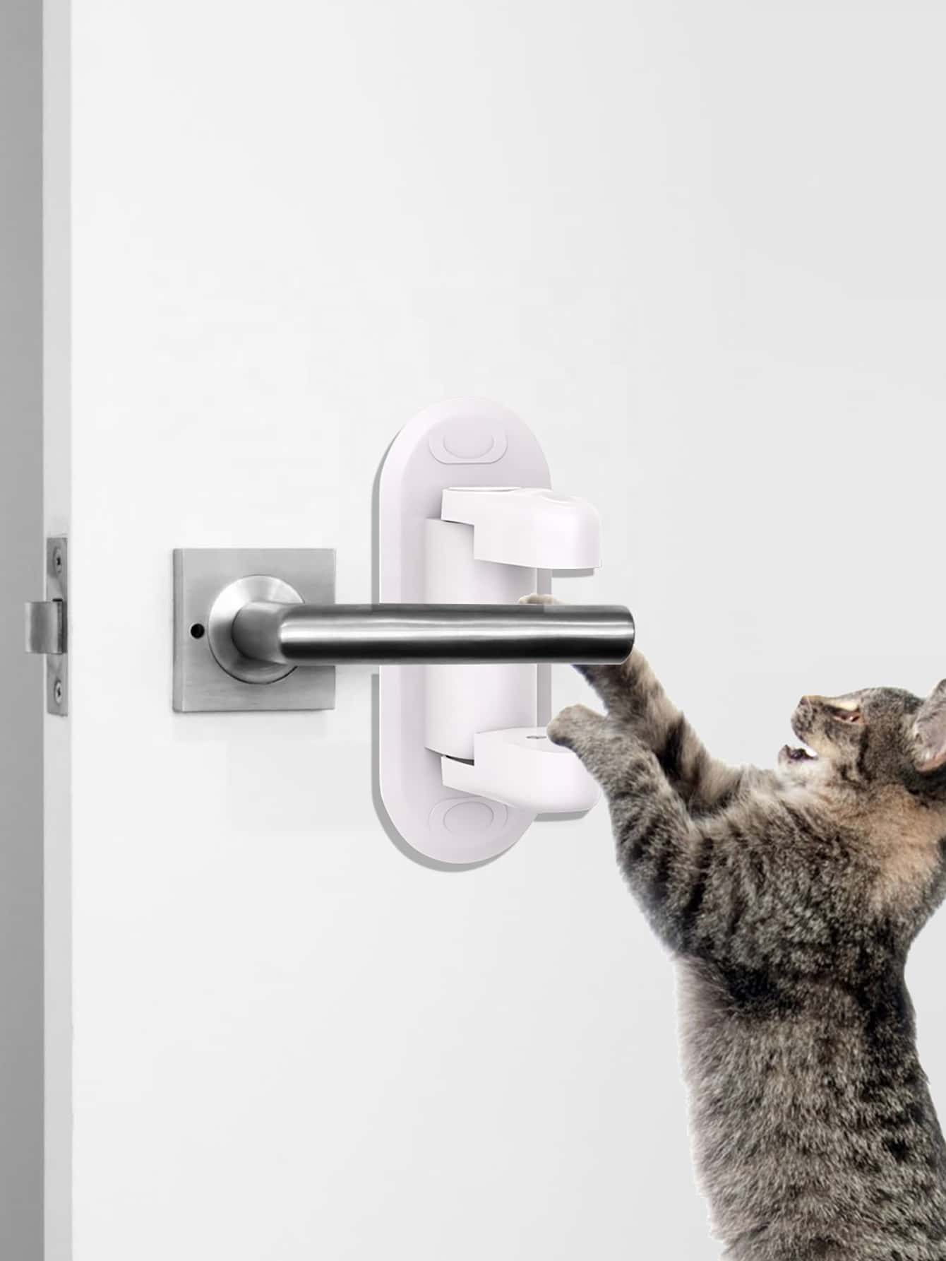 1pc Pet Door Lock - White - View 1