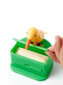 1pc Bird Decor Toothpick Holder - Green - View 2