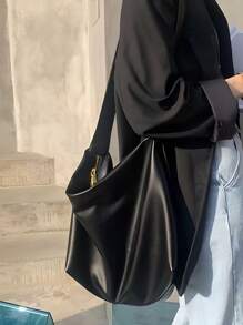Yogodlns Minimalist Shoulder Bag For Teen Girls Women College Students,Rookies & White-Collar Workers Perfect For Office,Work ,Business,Commute Best Work Bag For Women, Japanese Bag - Black - View 4