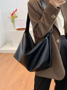 Yogodlns Minimalist Shoulder Bag For Teen Girls Women College Students,Rookies & White-Collar Workers Perfect For Office,Work ,Business,Commute Best Work Bag For Women, Japanese Bag - Black - View 6