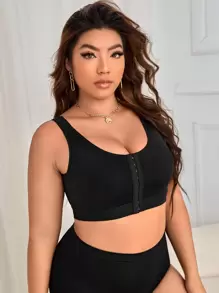 Top faja unicolor hebilla delantero - Negro - Ver 1