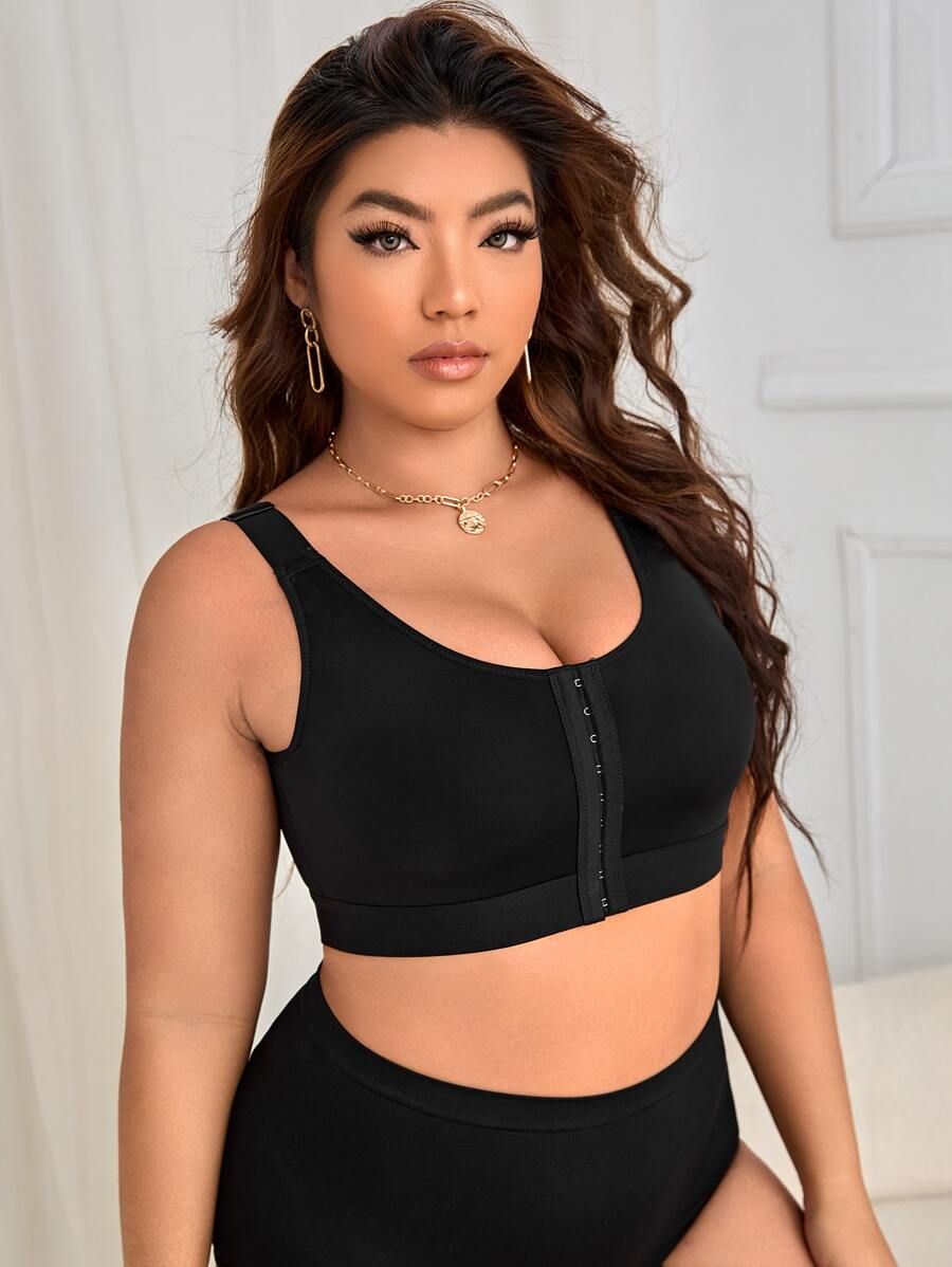 Top faja unicolor hebilla delantero - Negro - Ver 1