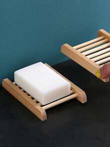 1pc/2pcs/Set Wooden Soap Dish - Apricot - View 1