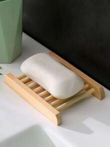 1pc/2pcs/Set Wooden Soap Dish - Apricot - View 2
