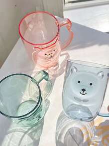 1pc Cartoon Bear Design Random Color Bathroom Tumbler - Multicolor - View 2