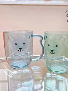 1pc Cartoon Bear Design Random Color Bathroom Tumbler - Multicolor - View 4