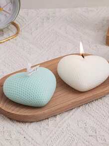 1pc Heart Shaped DIY Silicone Mold - White - View 4