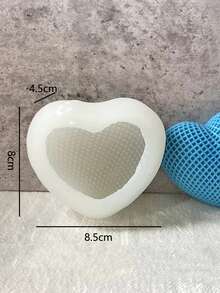 1pc Heart Shaped DIY Silicone Mold - White - View 2