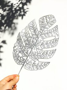 2pcs Glitter Artificial Tropical Leaf - Silver - View 3