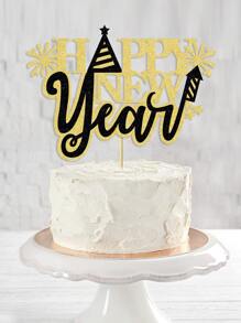 1pc Slogan Graphic Cake Topper - Multicolor - View 1