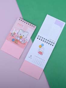1入組卡通貓貓圖案隨機檯曆 - 彩色 - 查看 2