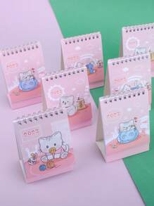 1入組卡通貓貓圖案隨機檯曆 - 彩色 - 查看 4