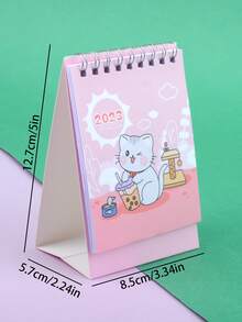 1入組卡通貓貓圖案隨機檯曆 - 彩色 - 查看 5