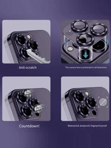 2 片鏡頭保護膜，相容於 iPhone15/15Plus/15Pro/15Promax - 紫色 - 查看 5