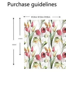 Floral Print Waterproof Shower Curtain - Multicolor - View 4
