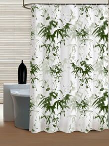 Bamboo Print Waterproof Shower Curtain - Multicolor - View 1