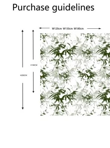 Bamboo Print Waterproof Shower Curtain - Multicolor - View 4