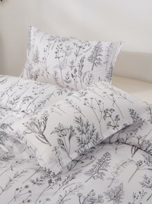 1組聖誕印花化學纖維被套套裝(1被套+2枕套) - 黑與白 - 查看 5