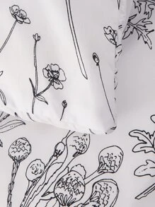 1組聖誕印花化學纖維被套套裝(1被套+2枕套) - 黑與白 - 查看 7