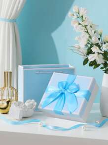 1roll Solid Gift Wrapping Ribbon - Blue - View 4