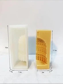 1 pieza Molde de silicona edificio en forma de DIY - Blanco - Ver 3