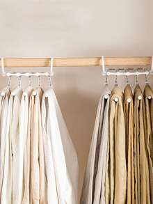 1pc Foldable Pants Hanger,Stainless Steel Pants Hanger, Folding Storage Rack Trousers Hanger - White - View 2