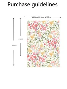 Floral Print Waterproof Shower Curtain - Multicolor - View 4