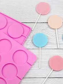 1 个棒棒糖形状 DIY 硅胶模具 - 粉色 - 查看 1