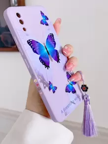 蝴蝶圖案手機殼帶掛繩相容於 iPhone15/15Plus/15Pro/15Promax