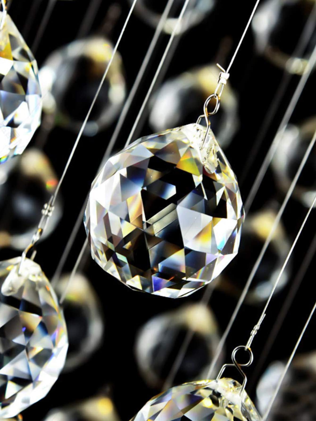 1pc Clear Glass Crystal Ball Prism Pendant - Clear - View 1