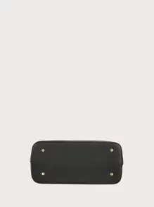 Bolso de hombro tipo tote de estilo casual de negocios con decoración de pompones, ligero, perfecto para adolescentes, mujeres, estudiantes universitarias, principiantes y trabajadores de cuello blanco. Ideal para la oficina, el trabajo, los negocios y el trayecto. El mejor bolso de trabajo para mujeres, estudiantes universitarias, perfecto para la oficina, la universidad, la escuela secundaria, el trabajo, los negocios y el trayecto. Bolso de moda con cremallera, bolso de para mujeres, elegante y llamativo bolso de trabajo para mujeres - Negro - Ver 5