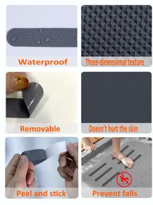 24入組防滑淋浴間墊和1入組鏟 - 深灰色 - 查看 3