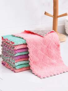 5入組25*25cm/9.8*9.8英寸隨機色清潔巾洗碗巾洗碗布 - 彩色 - 查看 7