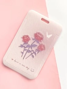 1 件/2 件玫瑰系列 ID 徽章卡夹（带挂绳） - 彩色 - 查看 2