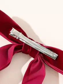 Bow Decor Hair Clip Elegant - Burgundy - View 4
