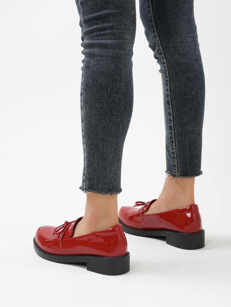 Bow & Fringe Decor Flat Loafers