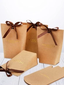 10入組金屬質感標語圖案禮物盒 - 卡其色 - 查看 2